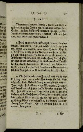 §. XVII. [Diese Menge beweist nichts] - §. XXIII. [Neunt. Einw. Die Geschichte von dem ehebrecherischen Weibe ist ein Zusatz]