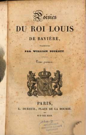 Poésies du Roi Louis de Bavière, 1