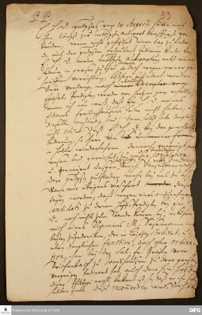 Brief von August Hermann Francke an Hedwig Eleonore v. Sachsen-Merseburg-Zörbig.