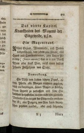 Das vierte Kapitel. Krankheiten des Magens der Eingeweide, u.s.w.