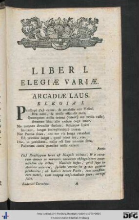 Liber I. Elegiae Variae.