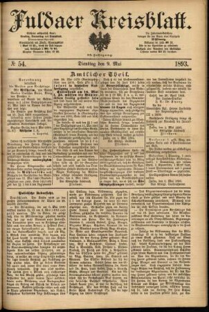 Ausgabe vom Dienstag, den 09. Mai 1893.