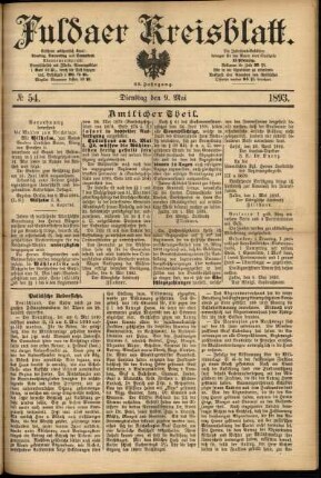 Ausgabe vom Dienstag, den 09. Mai 1893.