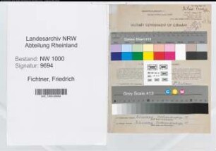 Entnazifizierung Friedrich Fichtner, geb. 30.12.1892 (Oberpostrat)