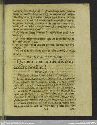 Caput Secundum. Quinam veniam aetatis concedere possint?