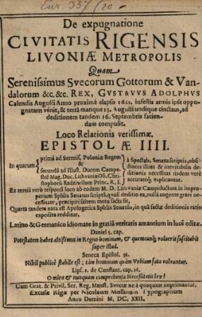 De expugnatione civitatis Rigensis Epistolae quattuor