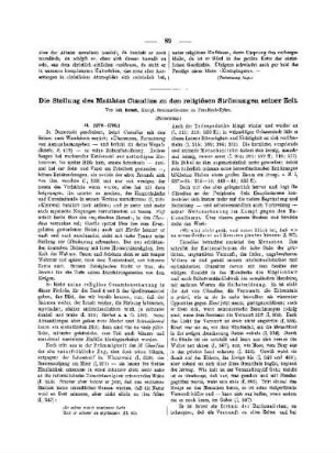 Die Stellung des Matthias Claudius zu den religiösen Strömungen seiner Zeit : (Fortsetzung)