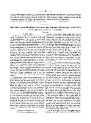 Die Stellung des Matthias Claudius zu den religiösen Strömungen seiner Zeit : (Fortsetzung)