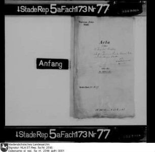 Klagesache des Lizentinspektors Martin Bengtson gegen Catharina Bergstedt, Witwe des Kapitänleutnants und Zoll- und Akziseeinnehmers Dietrich Schrove in Cranz, und dessen Bürgen Barthold Schröder wegen rückständiger Akzisegelder