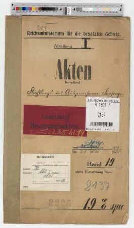 Flüchtlings- und Ausgewiesenen-Fürsorge. Nichtbeamte. Allgemein: Bd. 19
