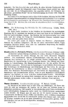 576, Möller, Die Bedeutung des Urteils für die Auffassung, 1905