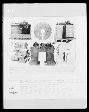 DIE RÖMISCHEN ALTERTÜMER, WERK DES GIAMBATTISTA PIRANESI VENEZIANISCHER ARCHITEKT, AUFGETEILT IN VIER BÄNDEN — DIE RÖMISCHEN ALTERTÜMER III — Grundriß des Mausoleums der Caecilia Metella, Frau des Triumvirs Marcus Crassus, an der antiken Via Appia