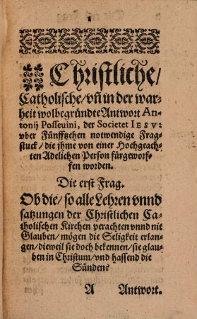 Fragstuck von der Kirchen Gottes