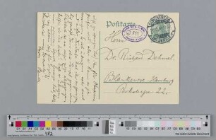Postkarte an Richard Dehmel