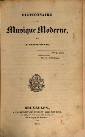 Dictionnaire de musique moderne