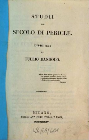 Studii sul secolo di Pericle