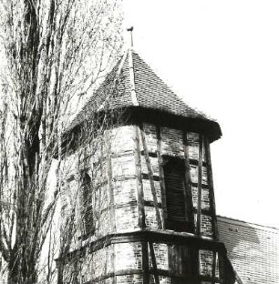 Döbern. Dorfkirche Eichwege (14./15. und 19. Jahrhundert, Turmaufsatz 1791/1792). Turmaufsatz