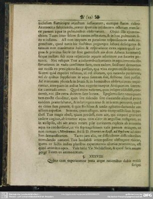 §. XXXVIII. Ad obiectiones & exceptiones, quibus vetus firmanda sumitur opinio, respondetur