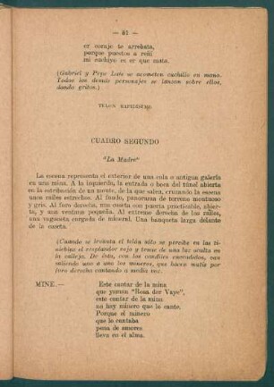 Cuadro segundo - "La Madre"