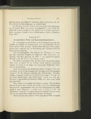 Abschnitt XII. Geometrische Örter und Konstruktionsaufgaben.