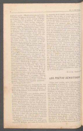 Los poetas sensitivos