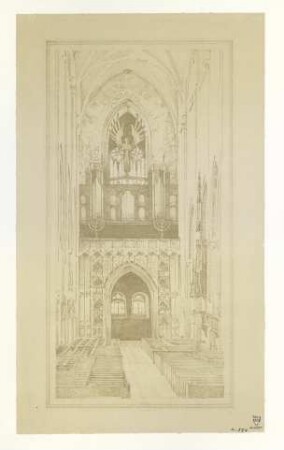 Münster. Orgelempore. Entwurf eines Kriegerdenkmals. Um 1920