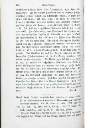 454-456 [Rezension] Canisius, Petrus, Beati Petri Canisii, S.J., epistulae et acta, Vol. II-IV