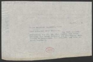 Brief an Heinrich Dessauer : 26.03.1914