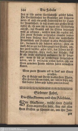Siebente Fabel. Die Gluckhenne, und und ihre Küchlein