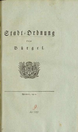 Stadt-Ordnung für Bürgel