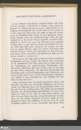 Der Erste Vertonte »Liebesbrief«