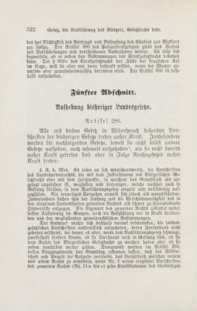 Fünfter Abschnitt. Aufhebung bisheriger Landesgesetze