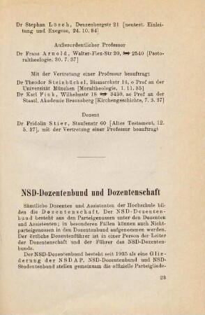 23-26, NSD-Dozentenbund und Dozentenschaft