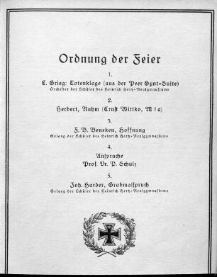 Ordnung der Feier