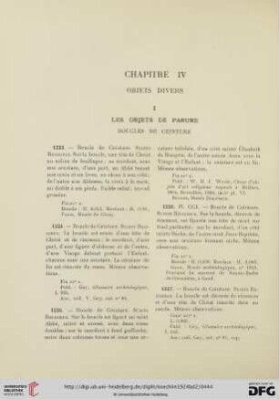 Chapitre IV: Objets divers