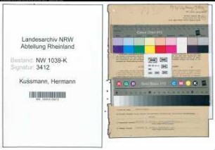 Entnazifizierung Hermann Kussmann , geb. 21.11.1895 (Finanzbeamter)