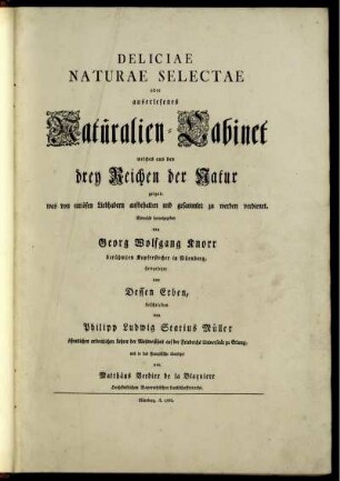 1: Deliciae naturae selectae. 1