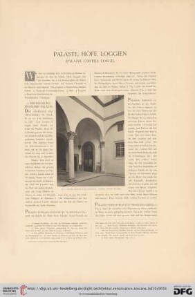 Paläste, Höfe, Loggien (Palazzi, Cortili, Logge)