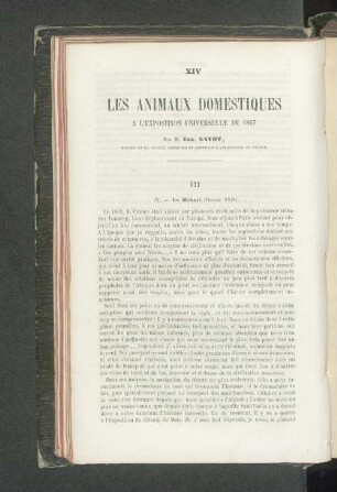 XIV Les animaux domestiques a l'exposition universelle de 1867