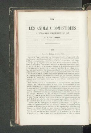 XIV Les animaux domestiques a l'exposition universelle de 1867
