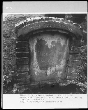 Grabstein der Ella Blün (gestorben 1892.07.09)
