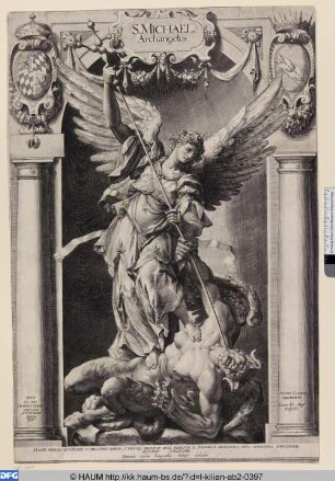 Die Statue des Erzengels Michael aus der Jesuitenkirche in München