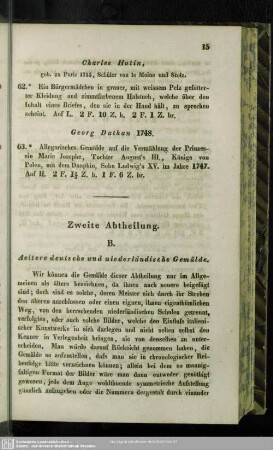 Zweite Abtheilung. B. Aeltere deutsche und niederländische Gemälde