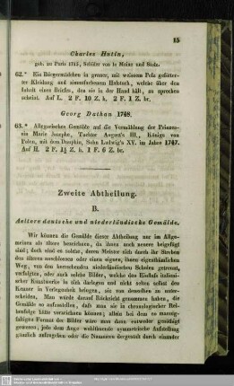 Zweite Abtheilung. B. Aeltere deutsche und niederländische Gemälde