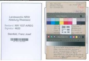 Entnazifizierung Franz Josef Steinfeld , geb. 09.04.1907 (Kaufmaennischer Angestellter)