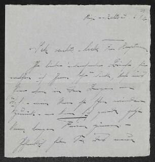 Brief von Fanny Hirsch-Faber an Margarete Hauptmann