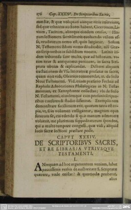 Caput XXXIV. De Scriptoribus Sacris, Et Re Libraria Utriusque Testamenti