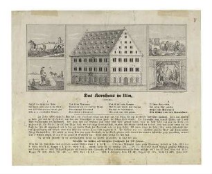 Kornhaus und vier Erntebilder. Um 1855