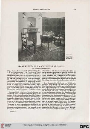 Handwerks- und Maschinen-Erzeugnis: die Abgrenzung beider Gebiete