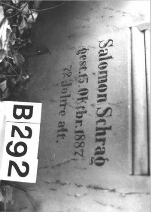 Grabstein 292 (Index: 100082313) Material: Sandstein Zustand: gut Maße HxBxT: 205x71x38 cm Beschreibung: ädikulaart. St. m. Halbsäulen, getreppt. Abschl. m. Mittelakroter u. Ecktürmchen, Kielbog Symbolik: Ranken, Rundbogenfries, Kielbogenfries: Grabstein 292B